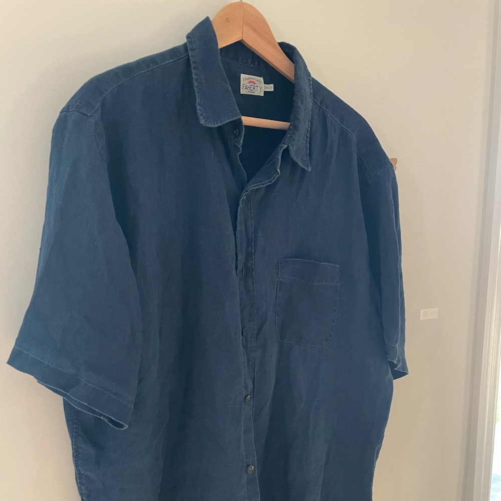 Pristine condition Faherty 100% Linen shirt - XXL